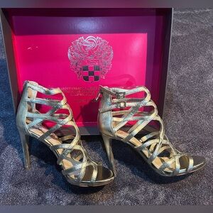 Vince Camuto Sexy Gold Strappy Heels